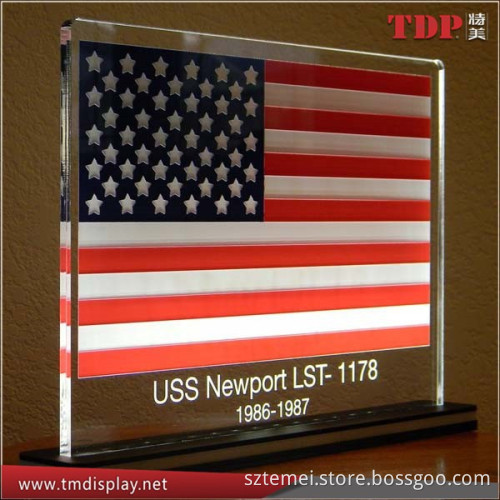 Personalization American Flag 12X8 Acrylic LED Edge Lit Signs, Acrylic Signs Wholesales